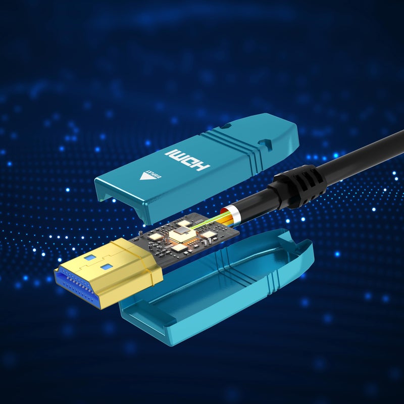 BlueAVS 15 Feet HDMI Fiber Optic Cable 4K 60Hz HDMI 2.0b High Speed 18Gbps Dynamic HDR10 HDCP2.2/2.3 eARC Black - Image 2